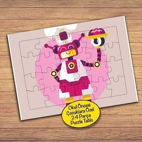 183PZ Aşçı Sevimli Robot Çocuklara Özel Puzzle Yapboz Tablo