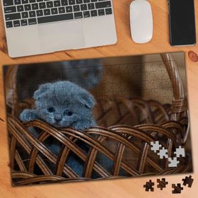 1845789 Üzgün British Shorthair Kedi 240 Parça Puzzle Yapboz