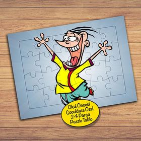 186PZ Koşan Mutlu Çocuk Çocuklara Özel Puzzle Yapboz Tablo