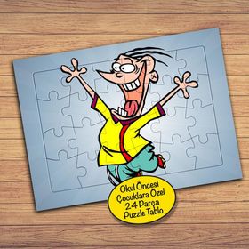 186PZ Koşan Mutlu Çocuk Çocuklara Özel Puzzle Yapboz Tablo
