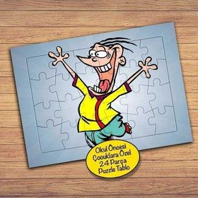 186PZ Koşan Mutlu Çocuk Çocuklara Özel Puzzle Yapboz Tablo