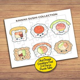 187 Japon Yemeği Sushi 24 Parça Çocuklara Özel Yapboz Tablo