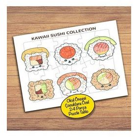 187 Japon Yemeği Sushi 24 Parça Çocuklara Özel Yapboz Tablo