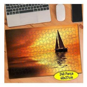 1876967 Yelkenli Tekne Doğa Manzarası 240 Parça Puzzle Yapboz