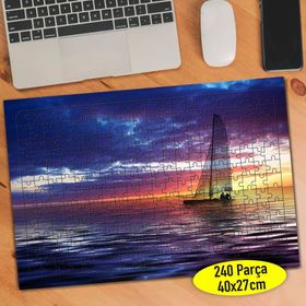 1877024 Yelkenli Tekne Doğa Manzarası 240 Parça Puzzle Yapboz