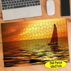 1877065 Yelkenli Tekne Doğa Manzarası 240 Parça Puzzle Yapboz