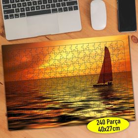 1877065 Yelkenli Tekne Doğa Manzarası 240 Parça Puzzle Yapboz
