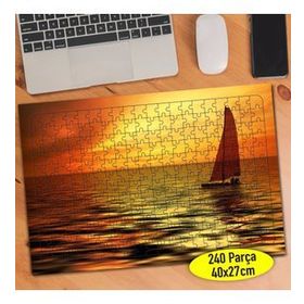 1877065 Yelkenli Tekne Doğa Manzarası 240 Parça Puzzle Yapboz