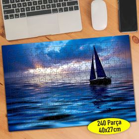 1877105 Yelkenli Tekne Doğa Manzarası 240 Parça Puzzle Yapboz