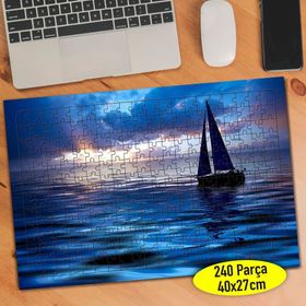 1877105 Yelkenli Tekne Doğa Manzarası 240 Parça Puzzle Yapboz