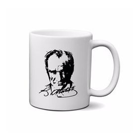 1881 193x Atatürk Mustafa Kemal Atatürk Baskılı Porselen Kupa Bardak