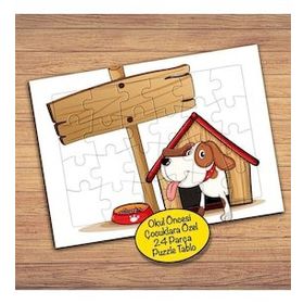 18863 Kulübesinde Mutlu Köpek Çocuklara Özel Puzzle Yapboz Tablo