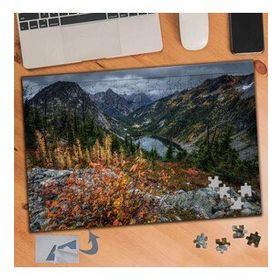 190 Sararmış Otlar Ve Dağ Manzarası 240 Parça Puzzle Yapboz Tablo