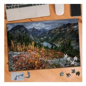 190 Sararmış Otlar Ve Dağ Manzarası 240 Parça Puzzle Yapboz Tablo