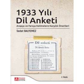 1933 Yılı Dil Anketi - Pegem Akademi Yayıncılık