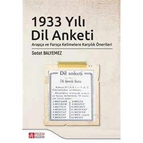 1933 Yılı Dil Anketi - Pegem Akademi Yayıncılık