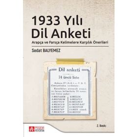 1933 Yılı Dil Anketi - Pegem Akademi Yayıncılık