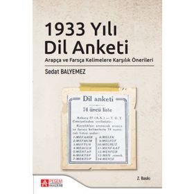 1933 Yılı Dil Anketi - Pegem Akademi Yayıncılık