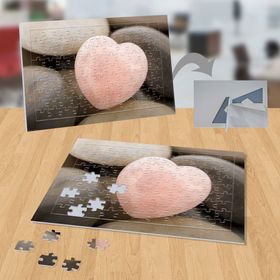 1944542 Pembe Kalp Taş 99 Parça Puzzle Yapboz