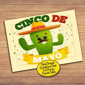 195 Cinco De Mayo Kaktüs 24 Parça Çocuklara Özel Yapboz Tablo