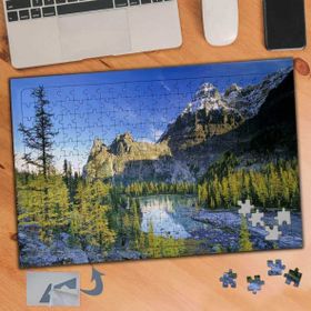 195 Uzun Kısa Ağaçlar ve Dağlar 240 Parça Puzzle Yapboz Tablo