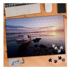 197 Denizde Şirin Tekne Manzara 240 Parça Puzzle Yapboz Tablo