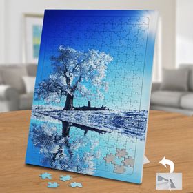 19706414 Karlı Ağaç Manzara Yansıması 240 Parça Puzzle Yapboz