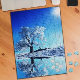 19706414 Karlı Ağaç Manzara Yansıması 240 Parça Puzzle Yapboz