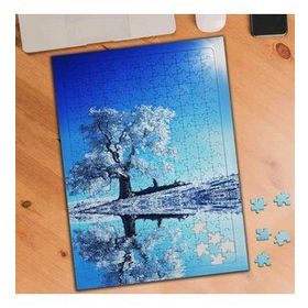 19706414 Karlı Ağaç Manzara Yansıması 240 Parça Puzzle Yapboz