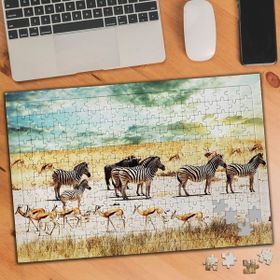 19706422 Zebra Sürüsü Sevimli Hayvan 240 Parça Puzzle Yapboz