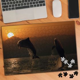 19706491 Gün Batımında Sevimli Yunuslar 240 Parça Puzzle Yapboz