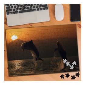 19706491 Gün Batımında Sevimli Yunuslar 240 Parça Puzzle Yapboz