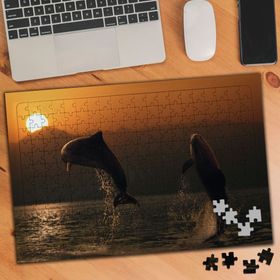 19706491 Gün Batımında Sevimli Yunuslar 240 Parça Puzzle Yapboz