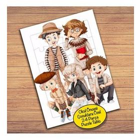 19708 Neşeli Gülümseyen Arkadaşlar Çocuklara Özel Puzzle Yapboz Tablo