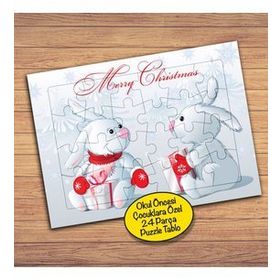 19806 Yılbaşı Tavşanları Çocuklara Özel Puzzle Yapboz Tablo