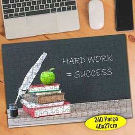 19884405 Hard Work Success Yazılı Tahta 240 Parça Puzzle Yapboz