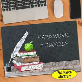 19884405 Hard Work Success Yazılı Tahta 240 Parça Puzzle Yapboz