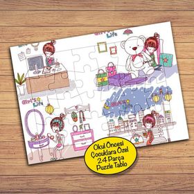 19957 Küçük Kızın Odası Çocuklara Özel Puzzle Yapboz Tablo