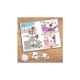 19962 Sevimli Kızın Hayat Kolyajı Çocuklara Özel Puzzle Yapboz Tablo
