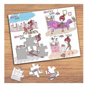 19962 Sevimli Kızın Hayat Kolyajı Çocuklara Özel Puzzle Yapboz Tablo