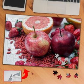 1E3ED Kırmızı Meyveler Çilek Elma 240 Parça Puzzle Yapboz Tablo