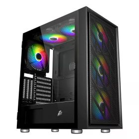 1stplayer AR7 650W 80+ Argb 4x12 cm Fan Temperli Cam Mesh USB 3.0 Siyah Atx Kasa