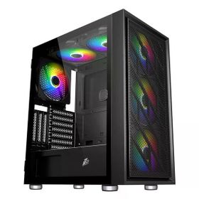1stplayer AR7 650W 80+ Argb 4x12 cm Fan Temperli Cam Mesh USB 3.0 Siyah Atx Kasa