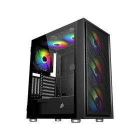 1stplayer AR7 650W 80+ Argb 4x12 cm Fan Temperli Cam Mesh USB 3.0 Siyah Atx Kasa