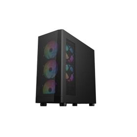 1stplayer FD5-M 600W 80+ ARGB 4x12 cm Fan Temperli Cam Mesh USB 3.0 Siyah M-Atx Kasa