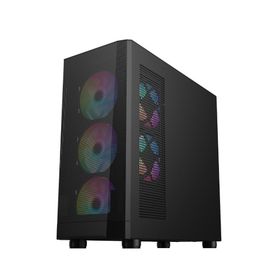 1stplayer FD5-M 600W 80+ ARGB 4x12 cm Fan Temperli Cam Mesh USB 3.0 Siyah M-Atx Kasa