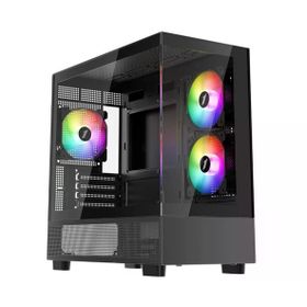 1stplayer Miku Mi5 750W 80+ Atx 3.1 Silver Argb 6x12 cm Fan Temperli Cam USB 3.0 Siyah M-Atx Kasa