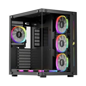 1stplayer SP8 750W 80+ Silver Atx 3.1 ARGB 7x12 cm Fan Temperli Cam USB 3.0 Siyah Atx Kasa