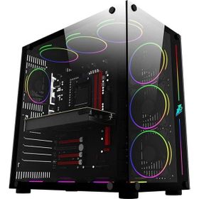 1stplayer SP8 750W 80+ Silver Atx 3.1 ARGB 7x12 cm Fan Temperli Cam USB 3.0 Siyah Atx Kasa