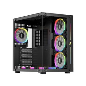 1stplayer SP8 750W 80+ Silver Atx 3.1 ARGB 7x12 cm Fan Temperli Cam USB 3.0 Siyah Atx Kasa